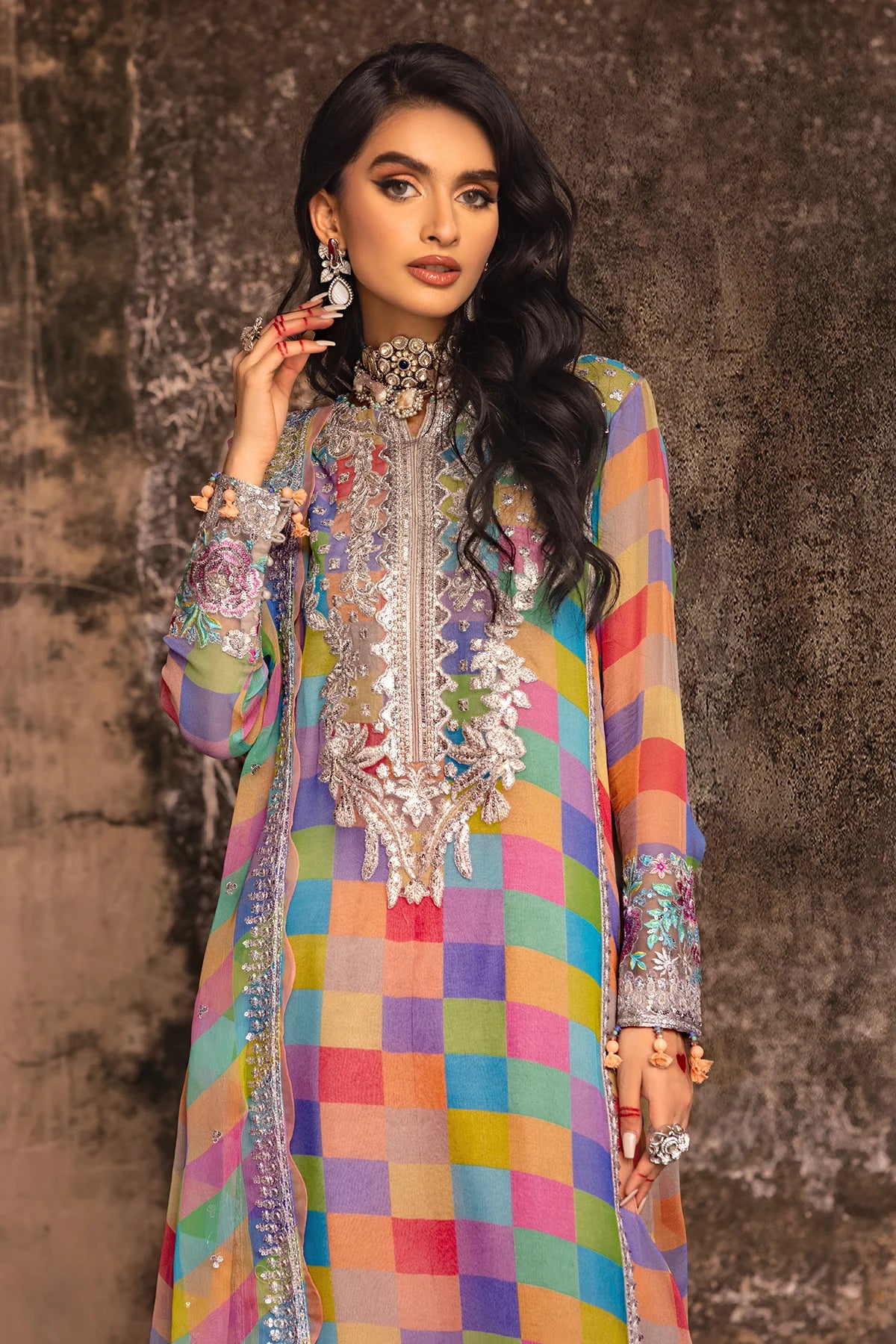 14-Designer Multi-Color Embroidered Lawn Dress for Women Canada by-Charizma