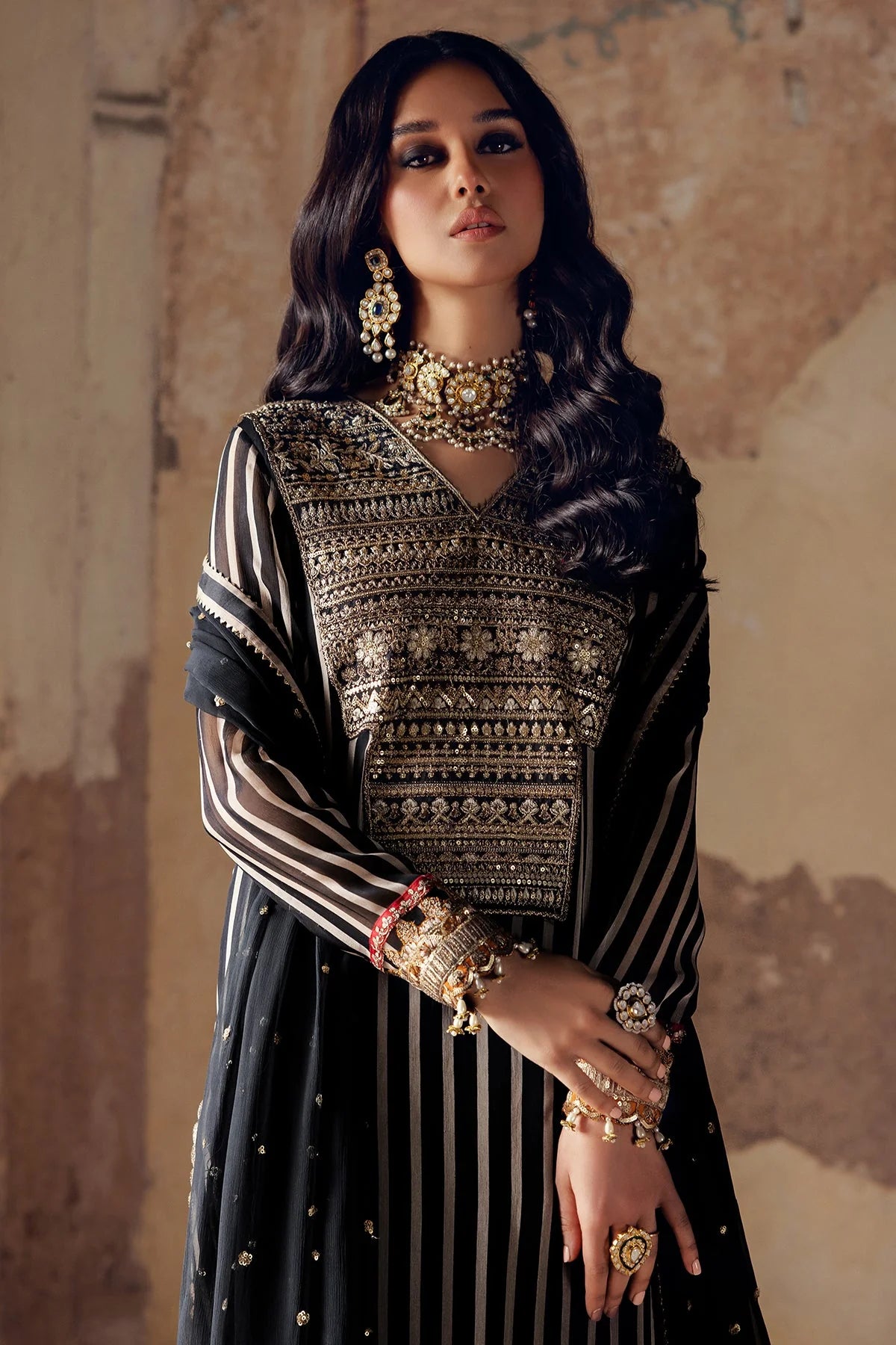 18-Elegant embroidered black outfit for evening wear by-Charizma