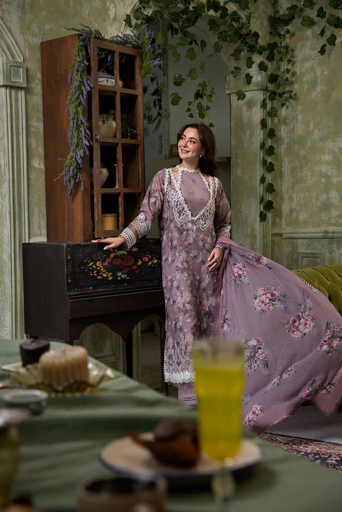 2A-Brown Lawn Suit with Printed Trouser and Embroidered Details By-Sobia Nazir
