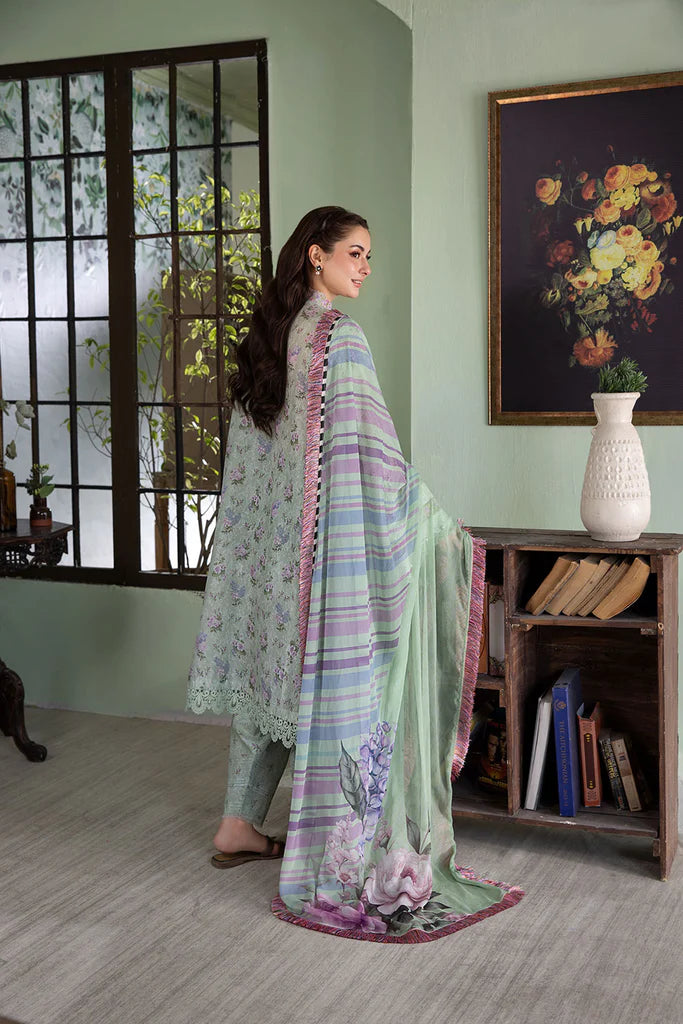 4B-Sage Green Pakistani Suit with Chiffon Dupatta for Day Events By-Sobia Nazir