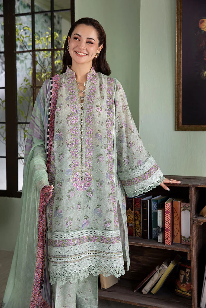 4B-Sage Green Pakistani Suit with Chiffon Dupatta for Day Events By-Sobia Nazir