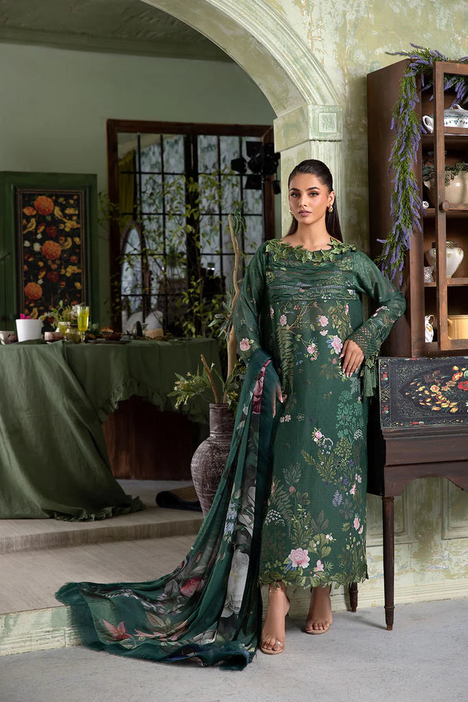 5B-Deep Green Lawn Suit for Eid or Summer Festivities By-Sobia