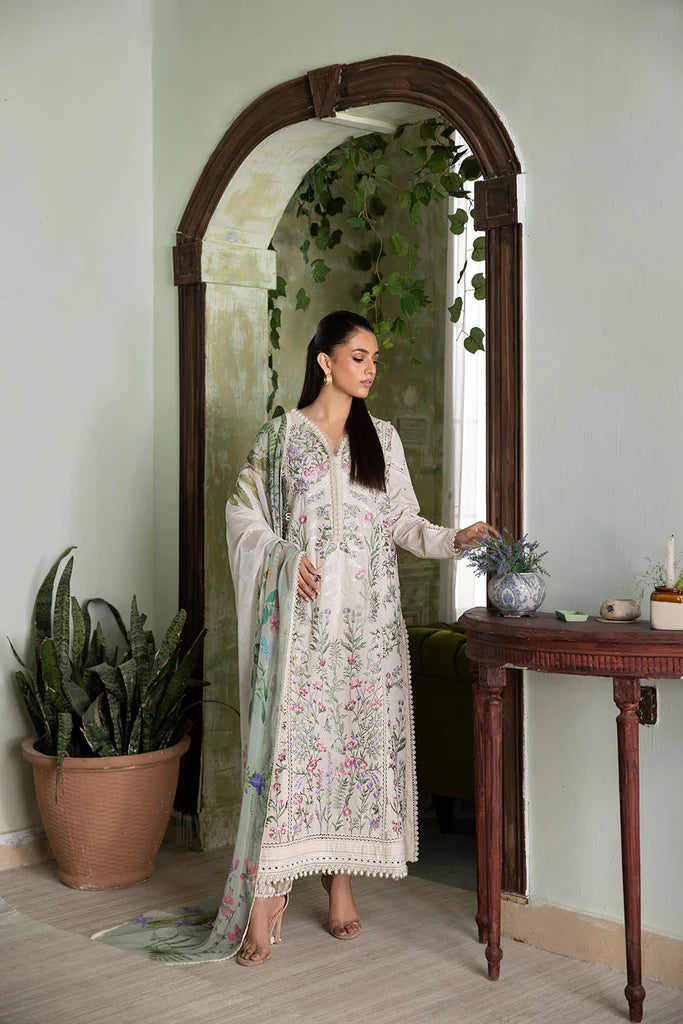 9A-Classic White Lawn Suit with Embroidery for Eid 2025 By-Sobia Nazir