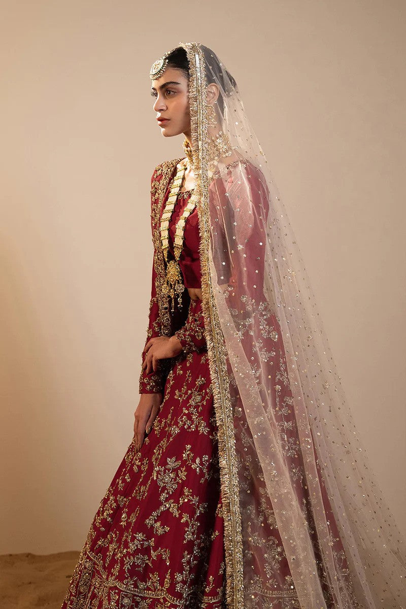 A Regal Affair - Royal Maroon Bridal Lehenga