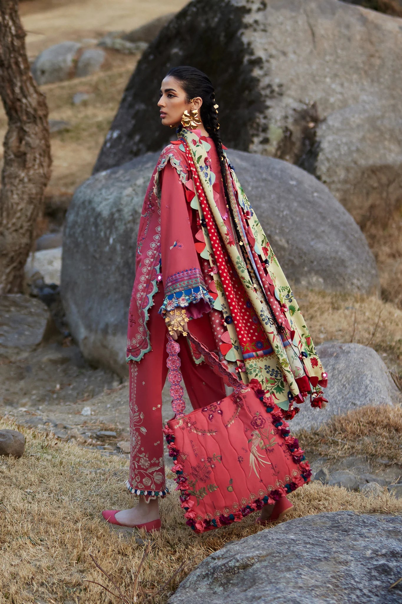 Aurielle 06-B- A Watermelon Daydream Lawn Suit By- Elan