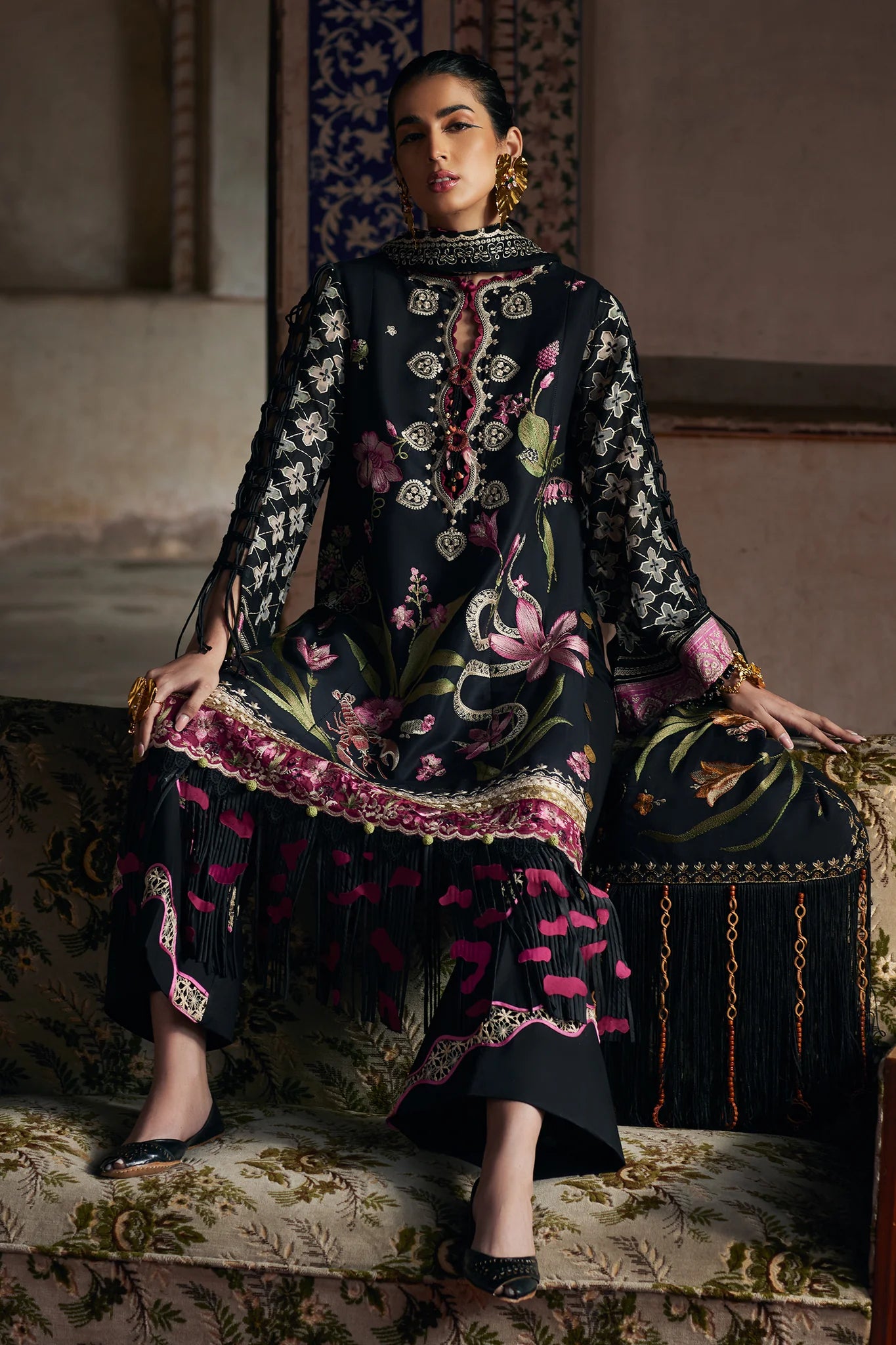 Azureh 04-A- A Sublime Symphony in Twilight Lawn Outfit By- Elan
