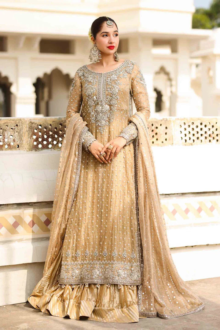 long sleeve sharara dress Bibi Sultana- Traditional Long Shirt and Sharara Set for Brides