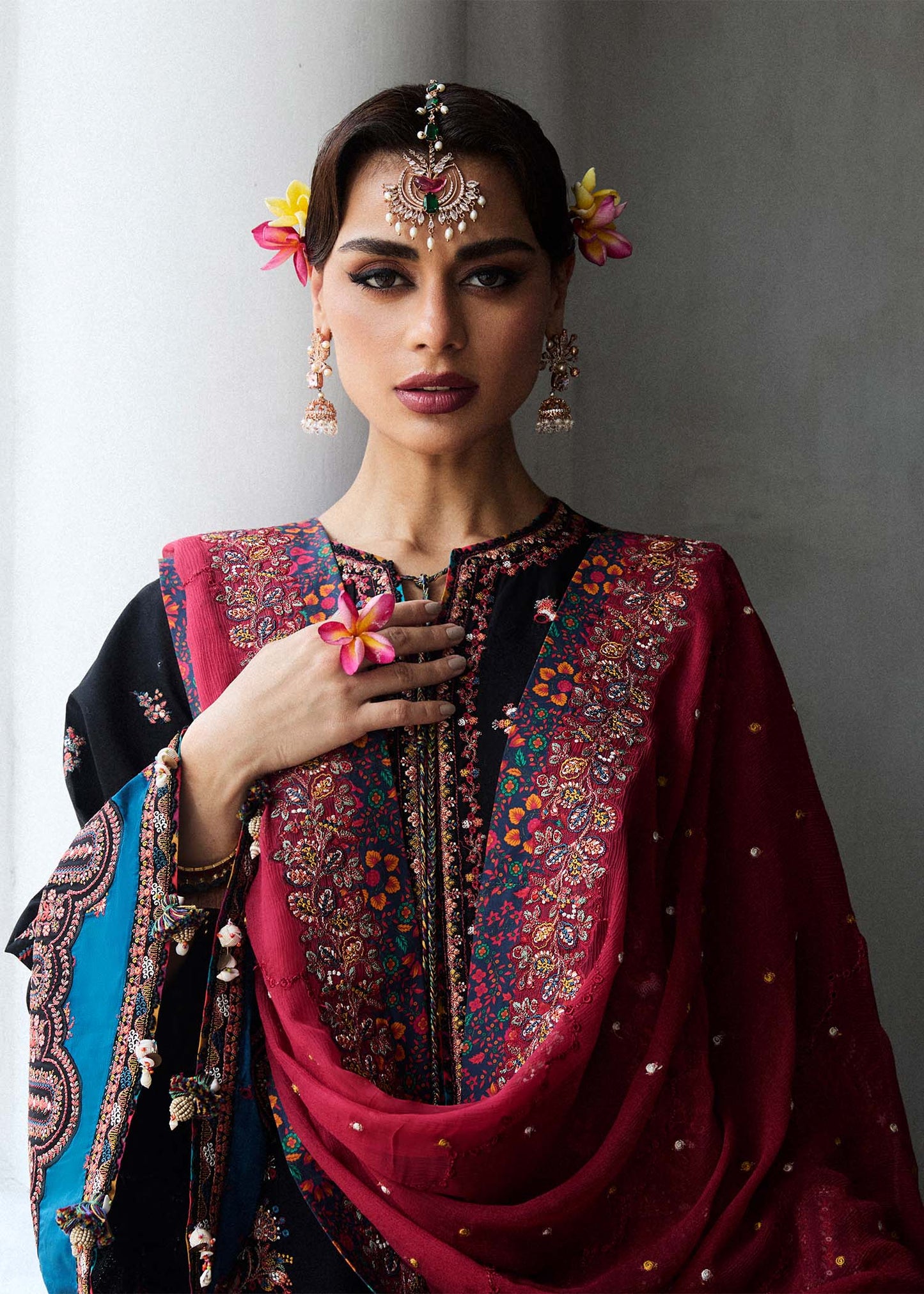 Bliz- Black Luxury Lawn Suit By- Hussain Rehar