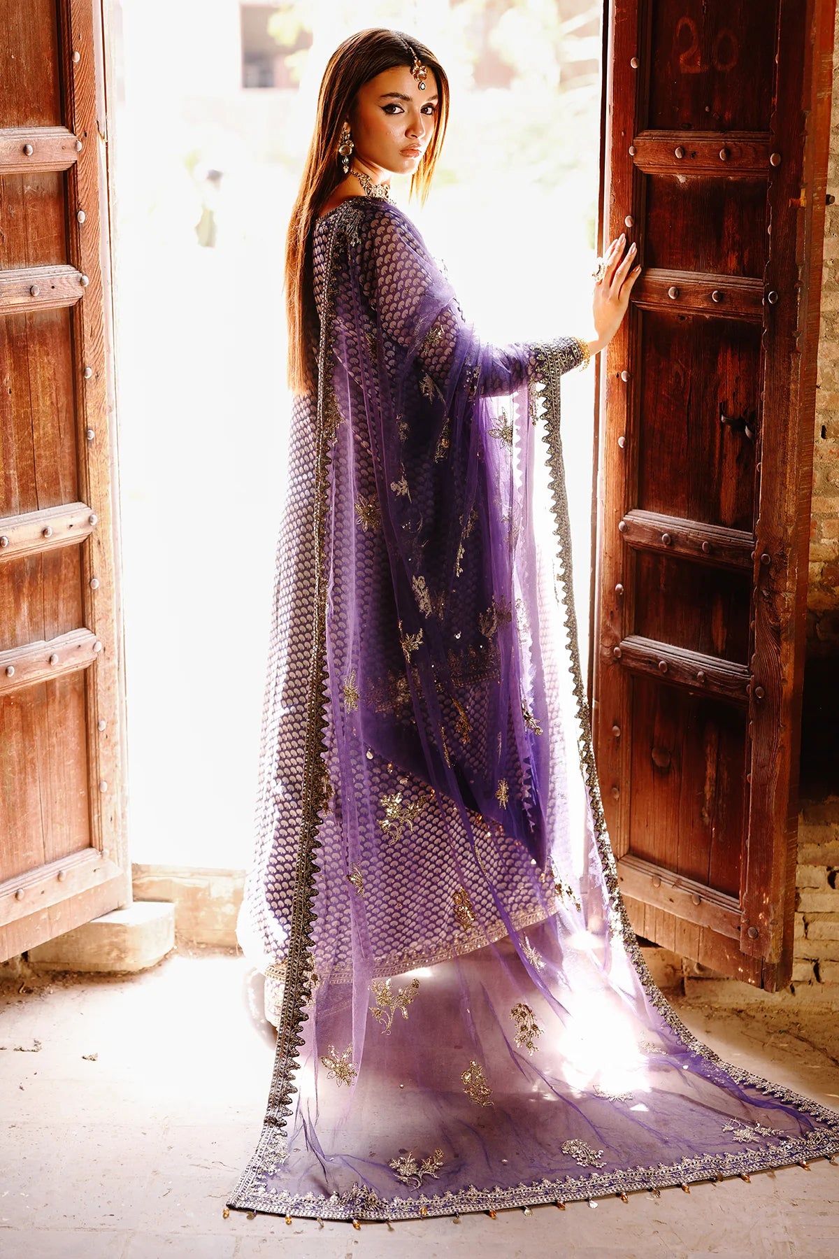 Charizma Fumes CMA-5-135 Navy Chiffon Embroidered 3PC Suit