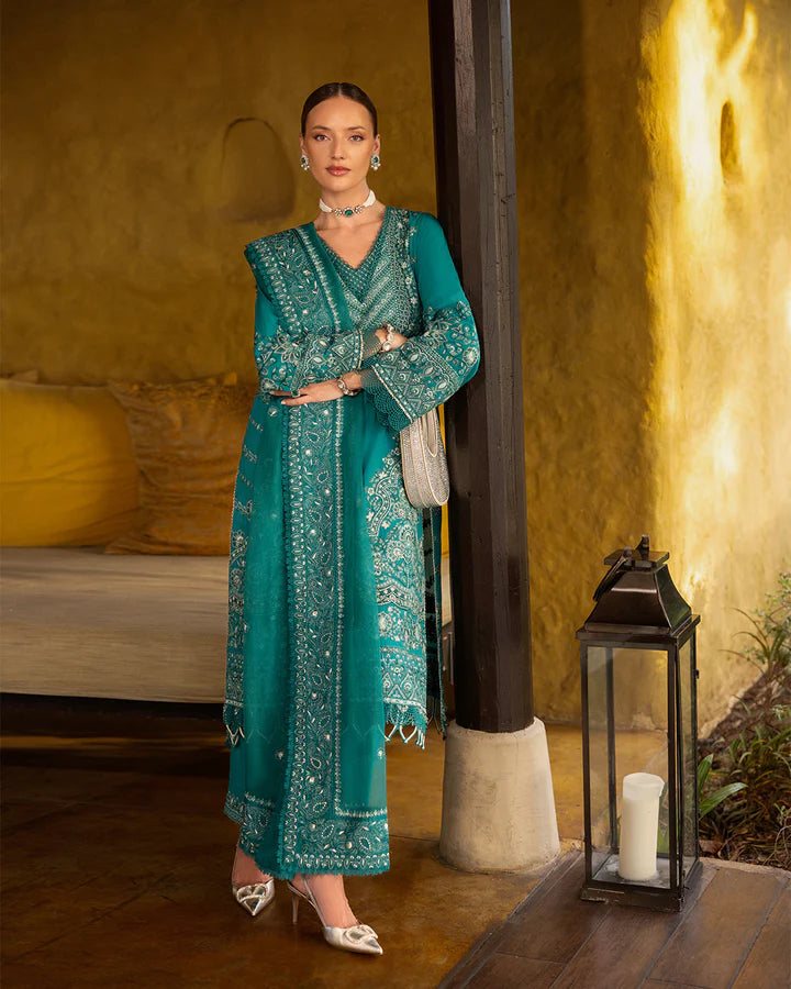 Calla- Zinnia Luxury Lawn Ensemble'25 By- Faiza Saqlain