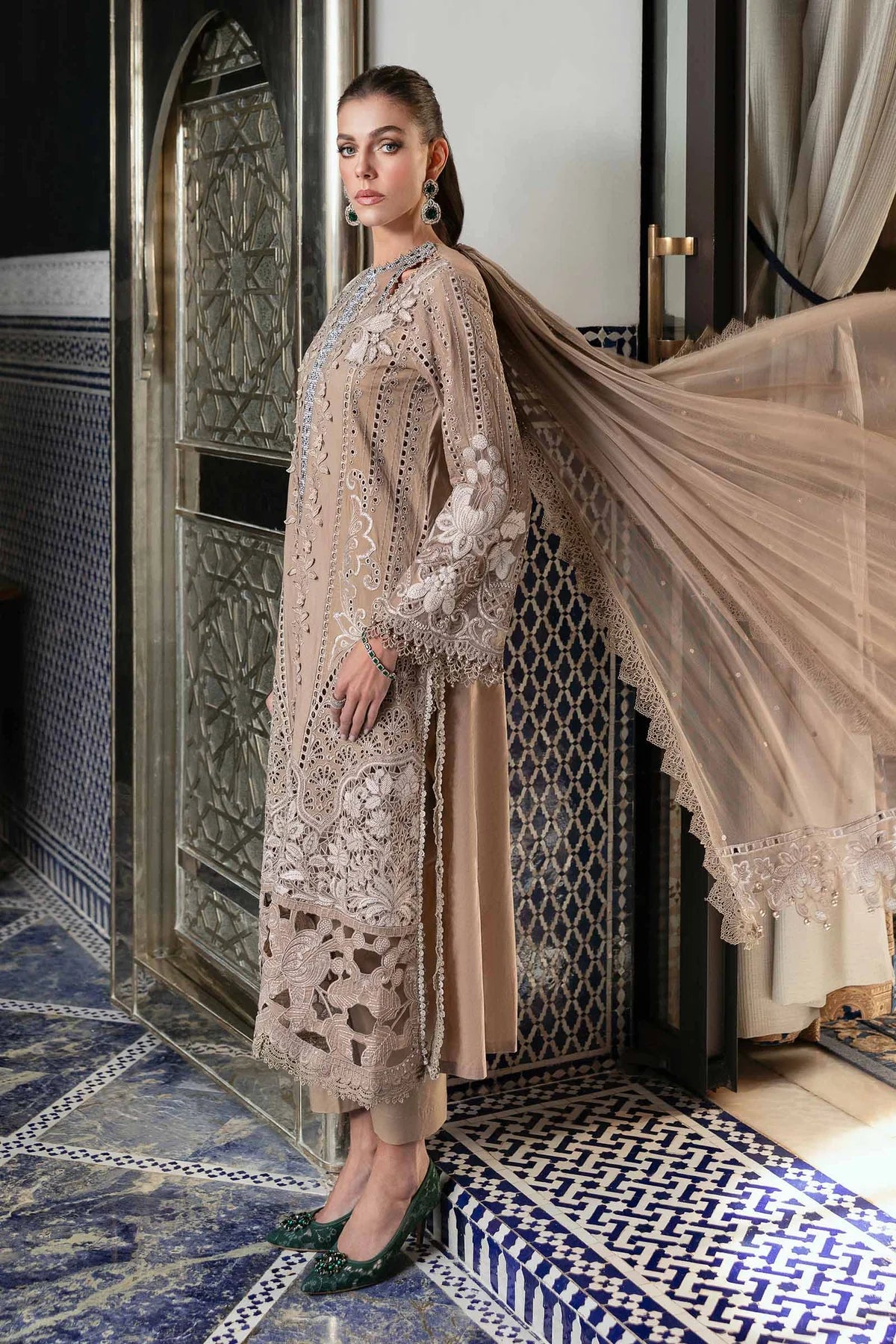 D-2502-A- Embroidered Lawn Suit By- Maria B