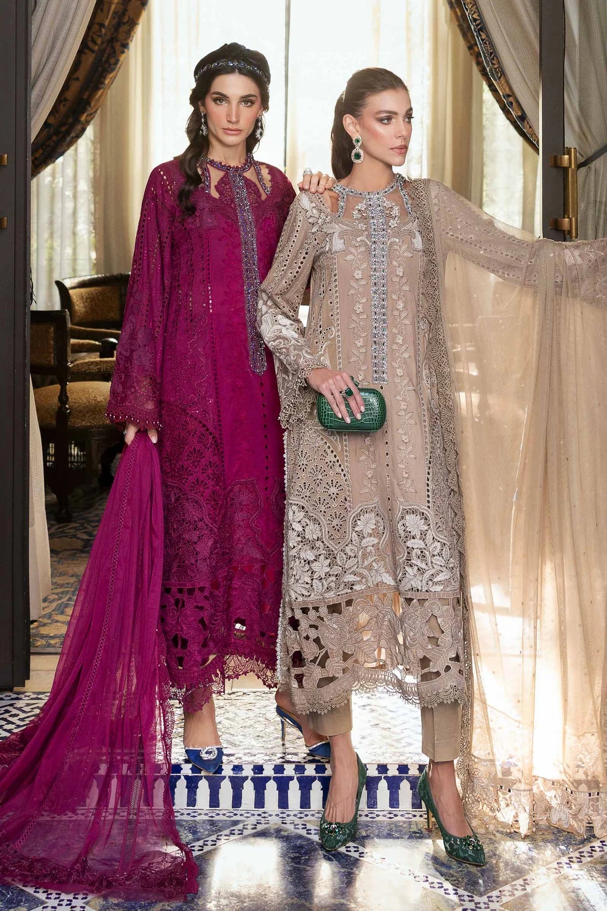 D-2502-A- Embroidered Lawn Suit By- Maria B