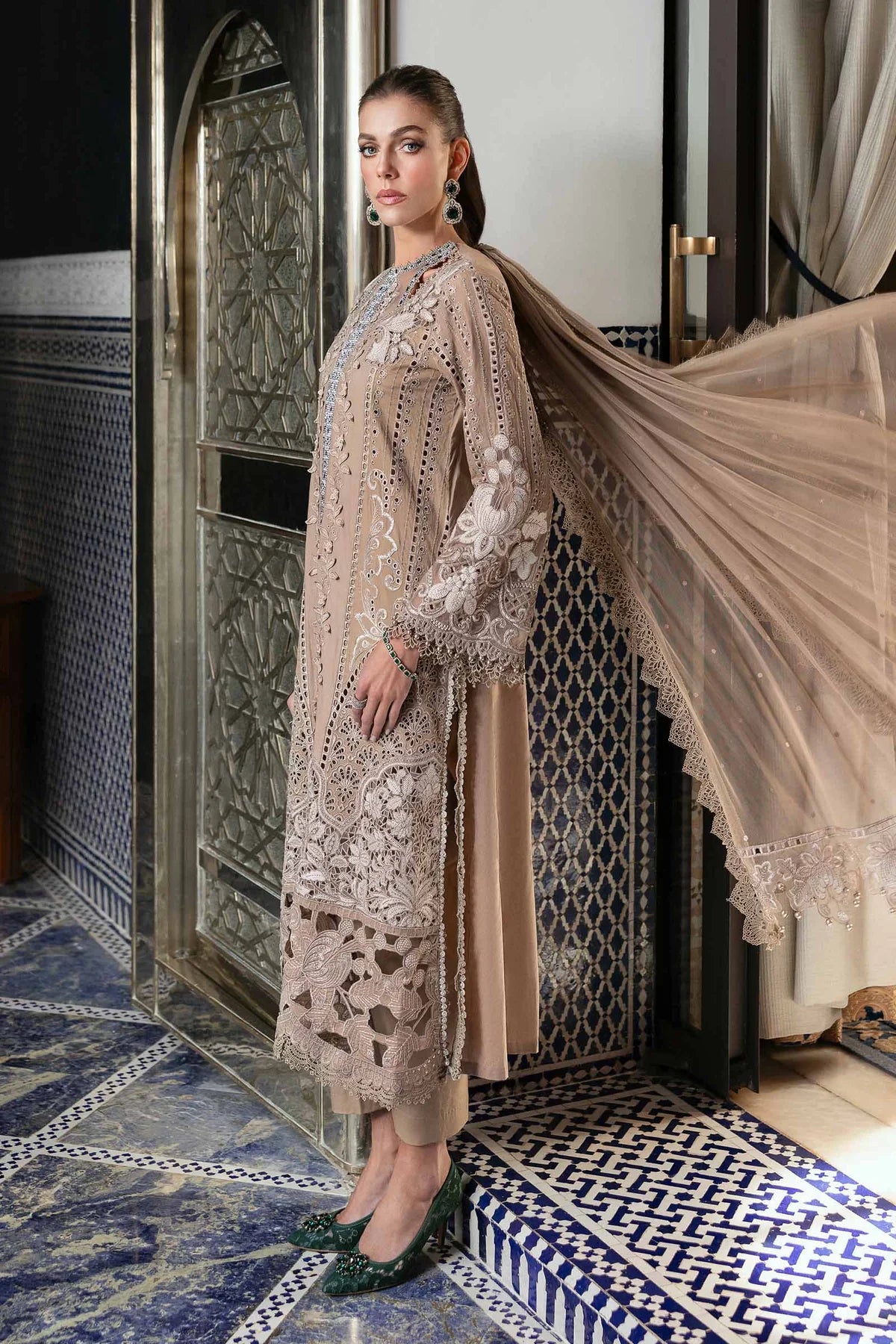 D-2503-A- Embroidered Lawn Suit By- Maria B