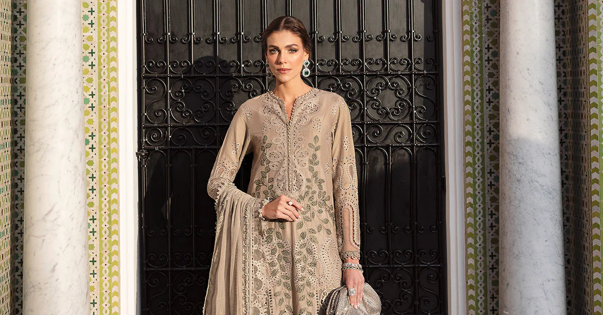 D-2503-A- Embroidered Lawn Suit By- Maria B