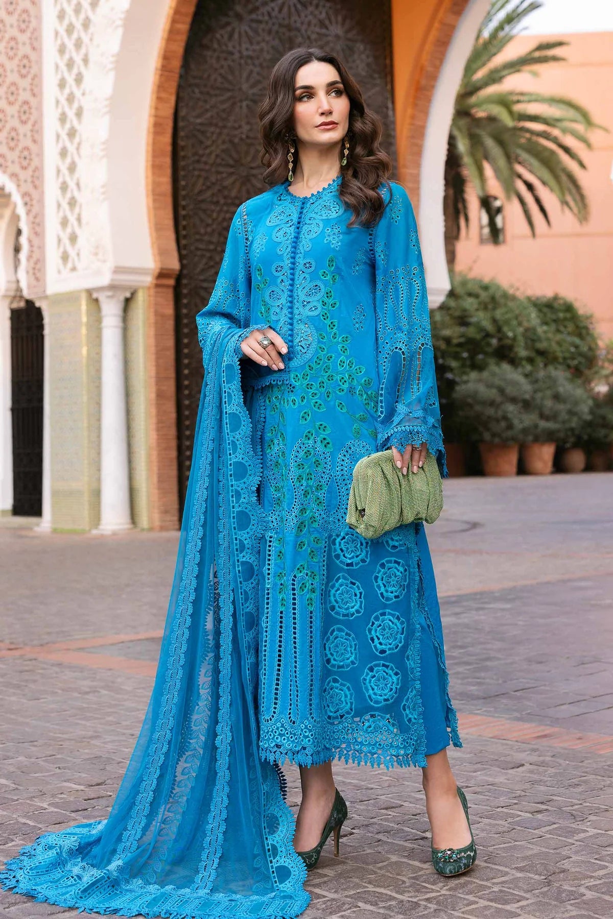 D-2503-B- Embroidered Lawn Suit By- Maria B