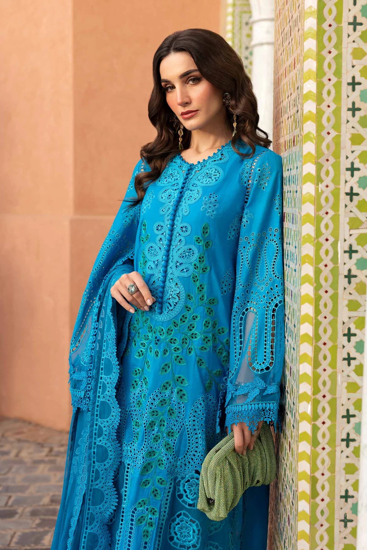 D-2503-B- Embroidered Lawn Suit By- Maria B