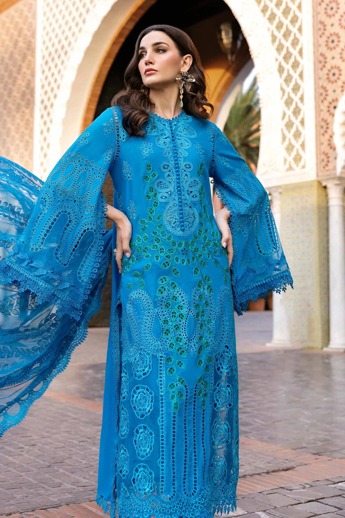 D-2503-B- Embroidered Lawn Suit By- Maria B
