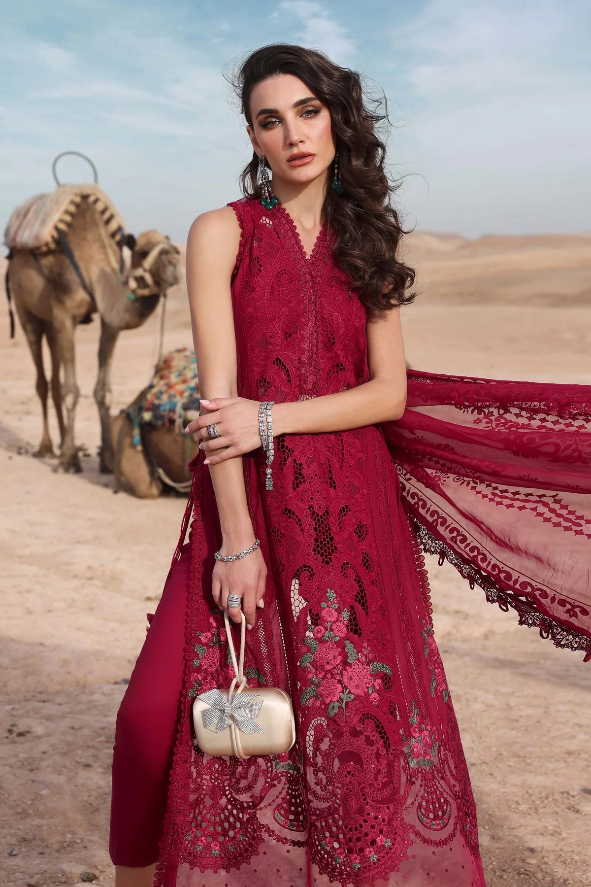 D-2504-A- Embroidered Lawn Suit By- Maria B