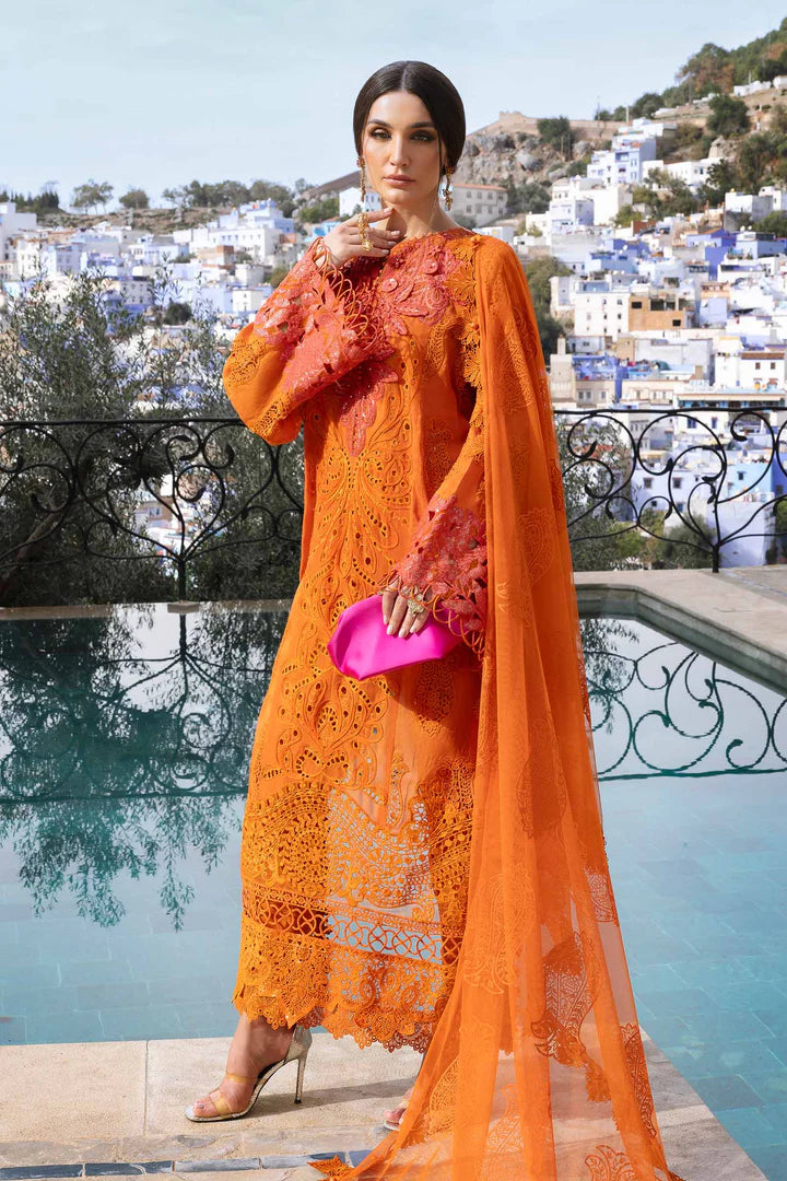 D-2505-B Embroidered Paper Cotton Suit By- Maria B