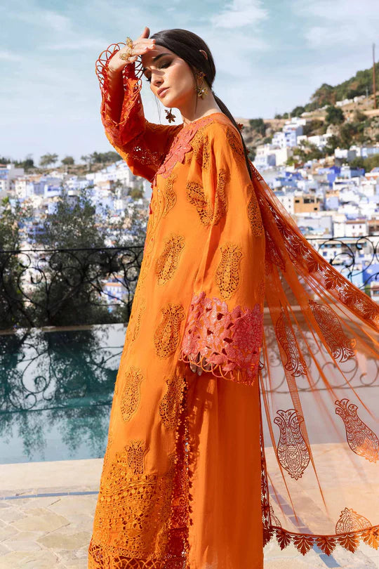 D-2505-B Embroidered Paper Cotton Suit By- Maria B