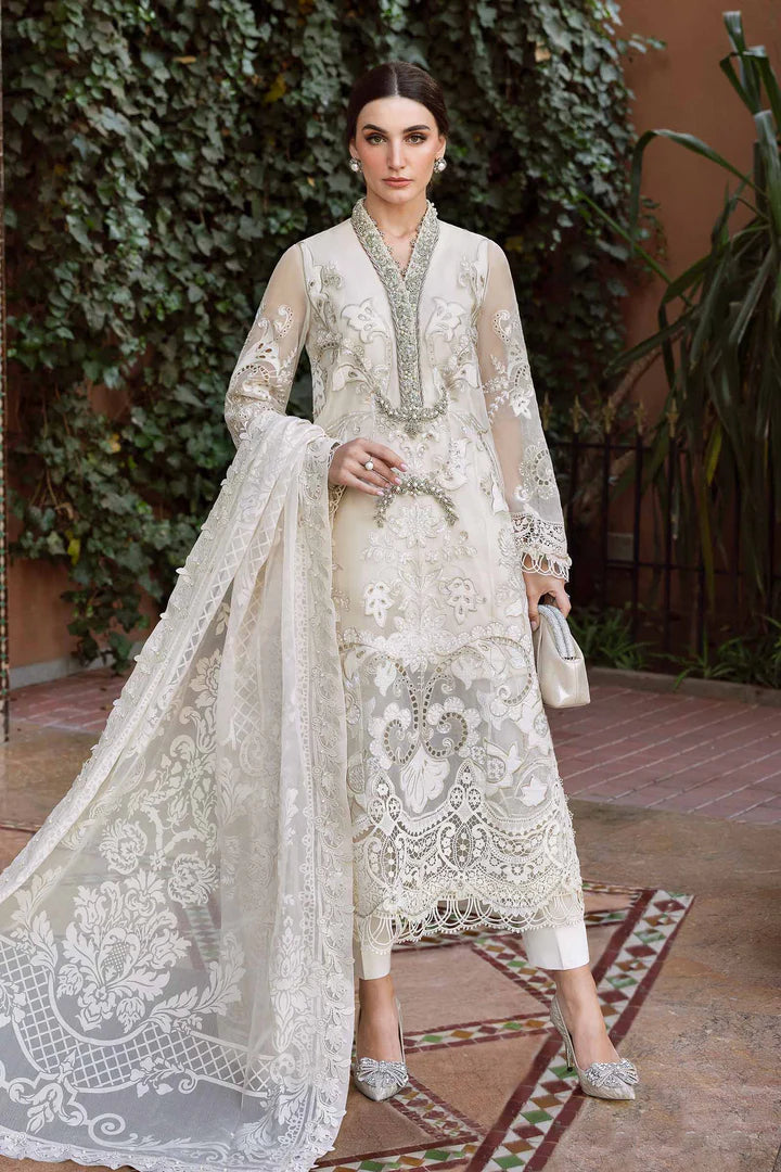 D-2506-A- Embroidered Organza Suit By- Maria B