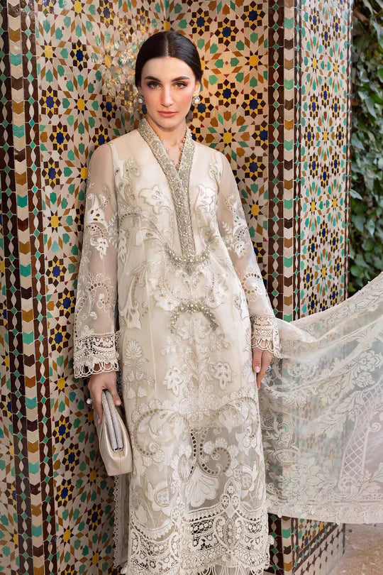 D-2506-A- Embroidered Organza Suit By- Maria B