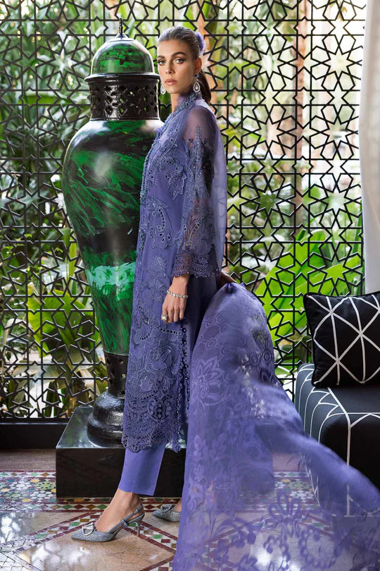D-2506-B Embroidered Organza Suit By- Maria B