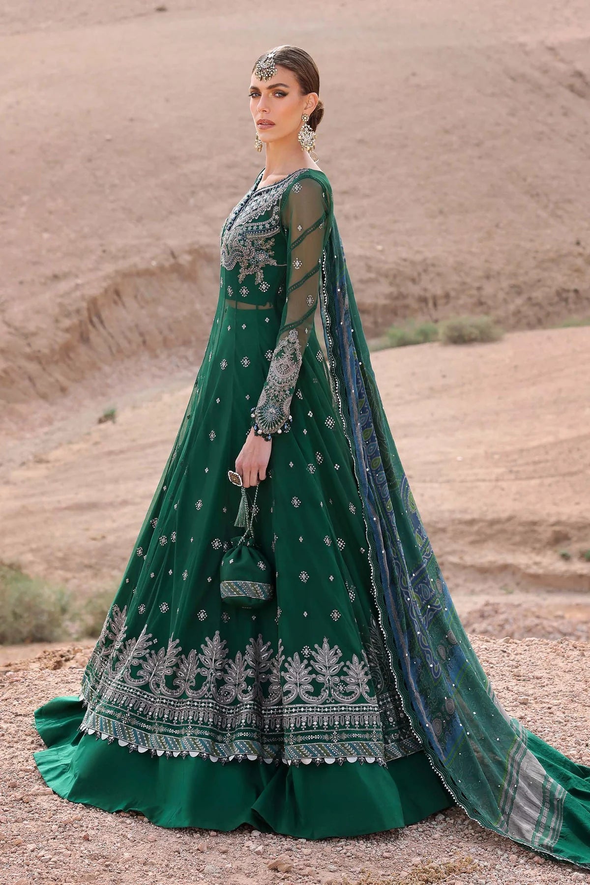 D-2507-A Embroidered Net Suit By- Maria B