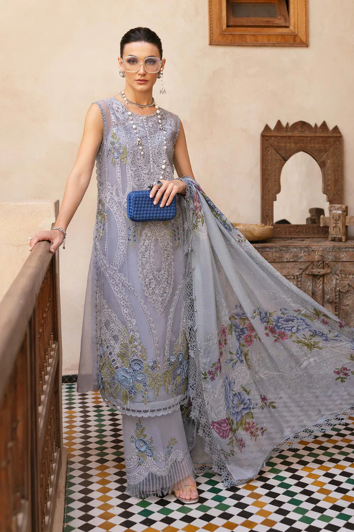 D-2509-B Embroidered Organza Suit By- Maria B