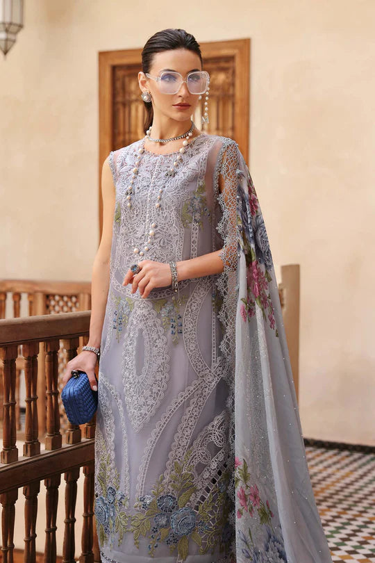 D-2509-B Embroidered Organza Suit By- Maria B
