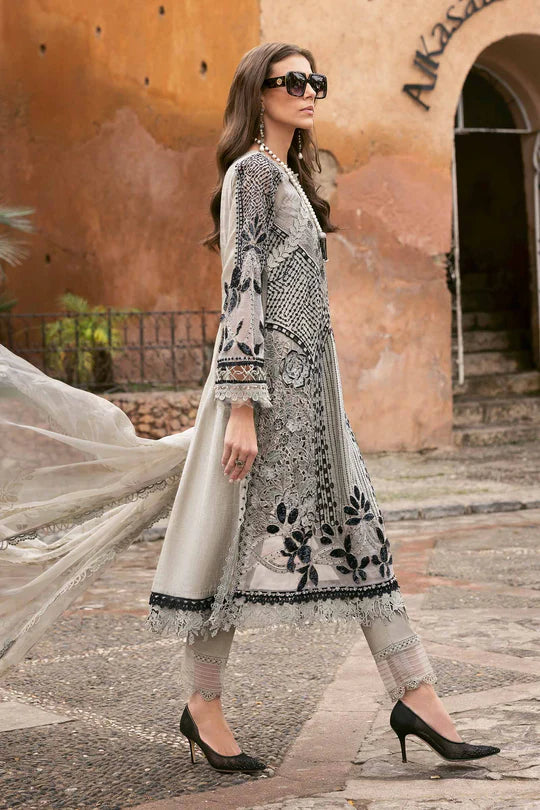 D-2510-B Embroidered Paper Cotton Suit By- Maria B