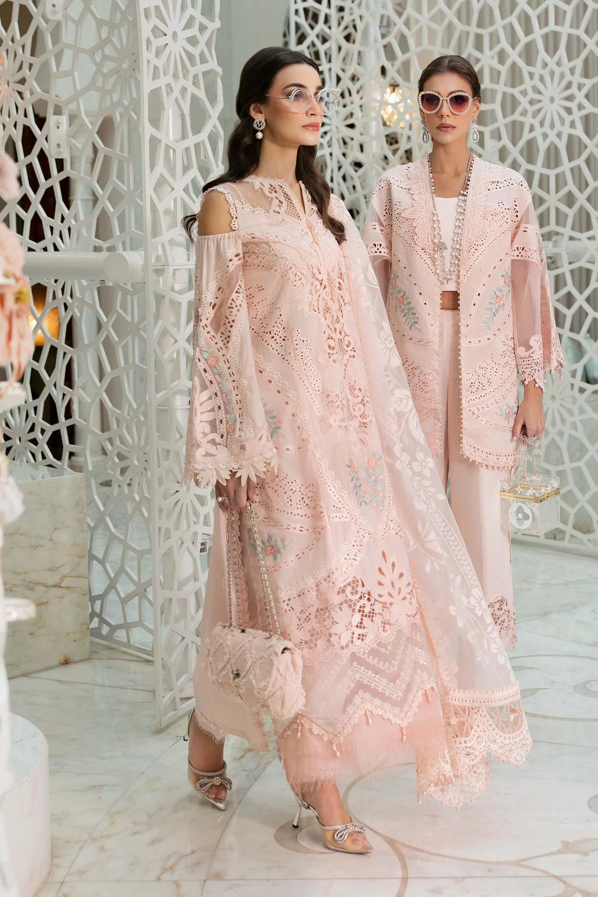 D-2513-A- Embroidered Dobby Lawn Suit By- Maria B
