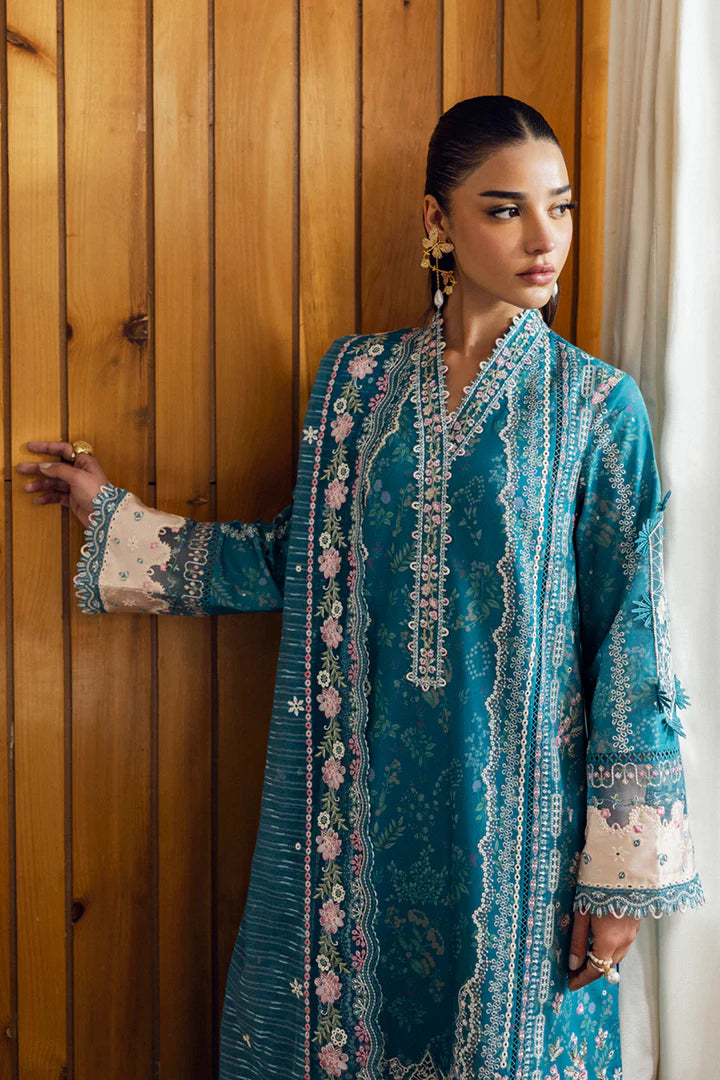 DC-10 Fina- Green Qlinekari Lawn Suit '25 By- Qalamkar