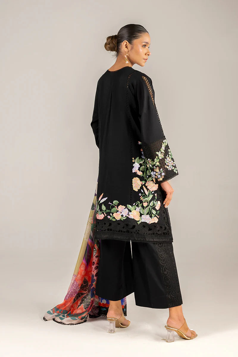 Dazzling Glimmer- Black Manaram Luxury lawn Outfit By- Mushq