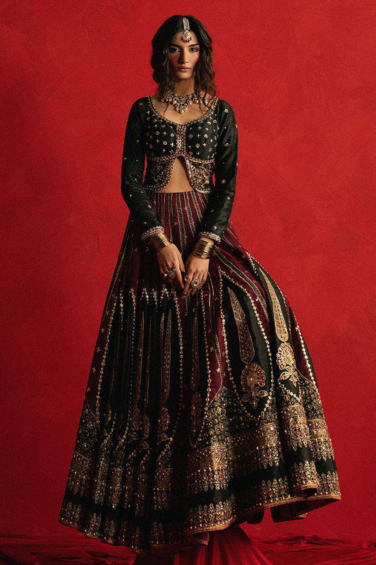 Dil Ras by Mohsin Naveed Ranjha couture black bridal outfit – Pakistanimoda