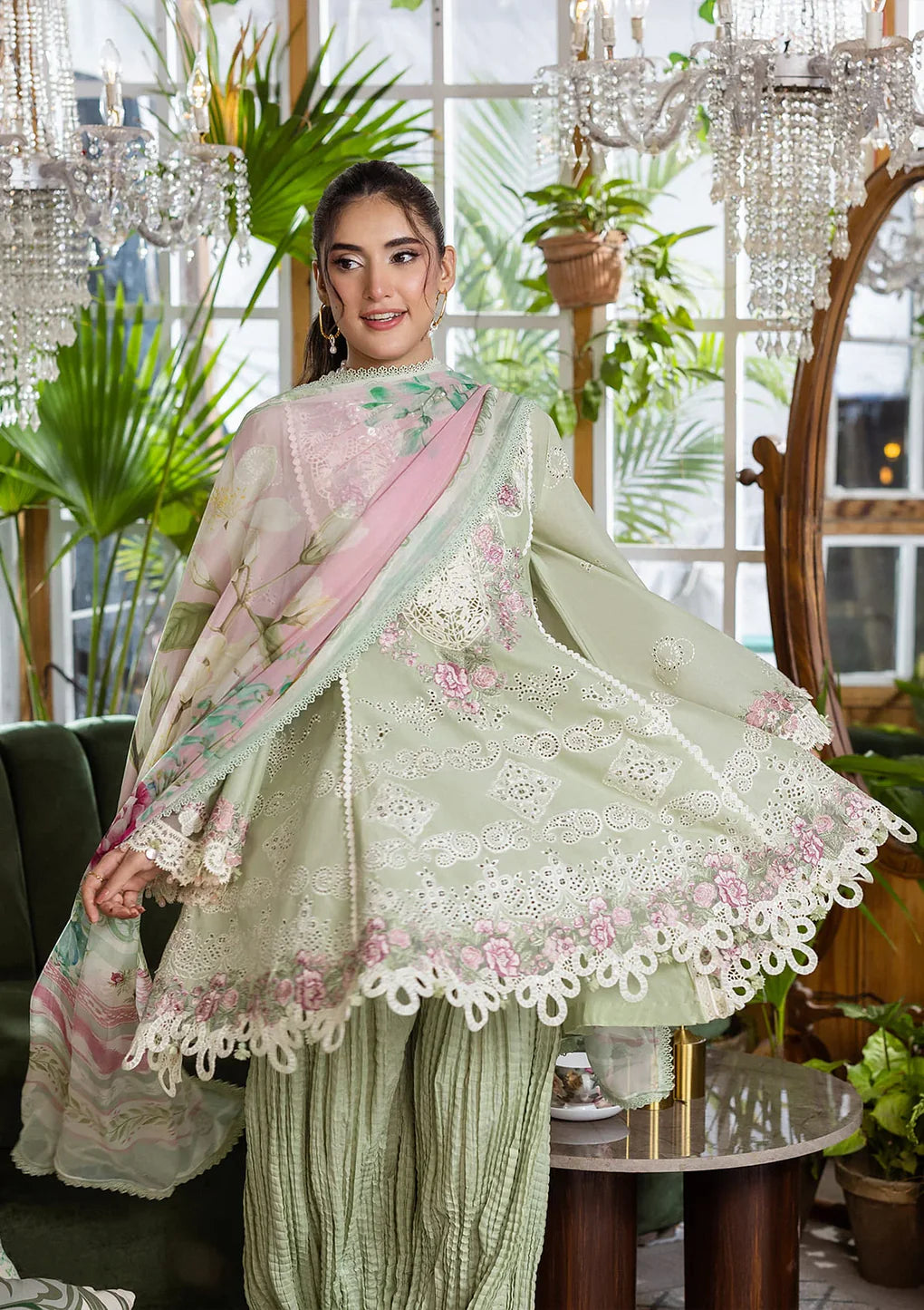 EEC-5B Matcha – Elaf Premium Matcha Stitched Lawn Outfit