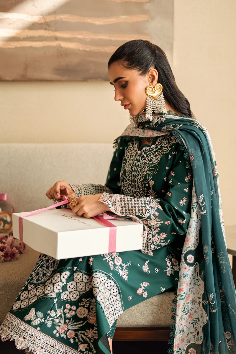 Eliza- Pakistani Designer Lawn Outfit By- Qalamkar