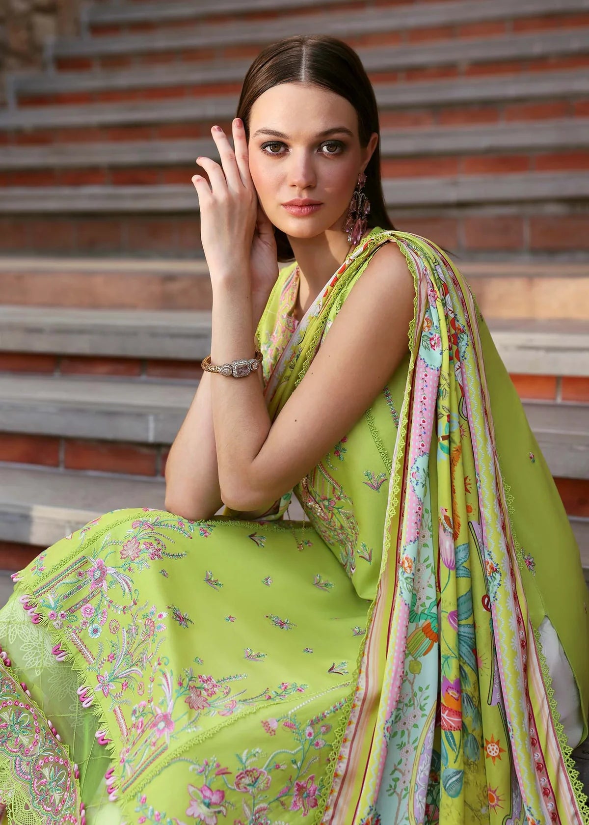 Erna- Parrot Zaina Lawn Collection 2025 By- Kanwal Malik