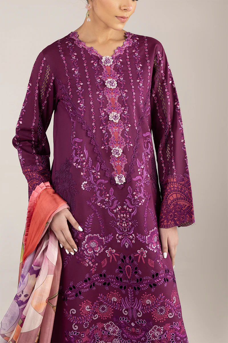 Eternal Beat-Plum Manaram Luxury lawn Outfit By- Mushq