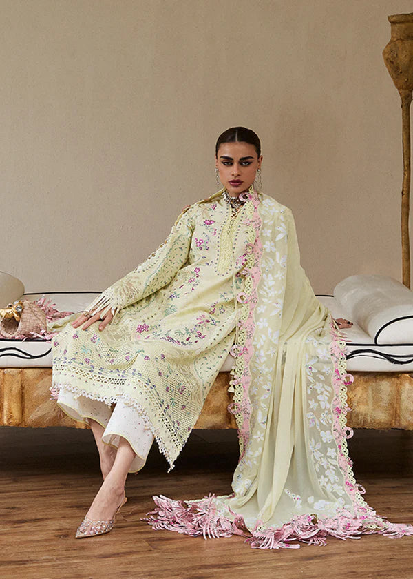 Ferida-Lime Yellow Eid Jacquard Suit-Suffuse 2025 USA & UK
