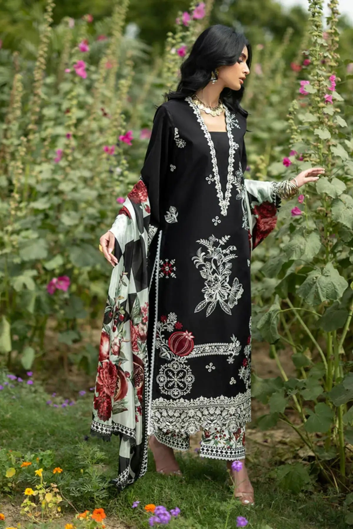 Shop Fia 03 Black Embroidered Lawn 3PC