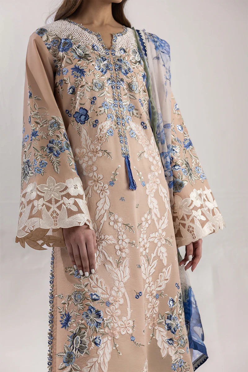 Glistening Groove- Mocha Manaram Luxury lawn Outfit By- Mushq