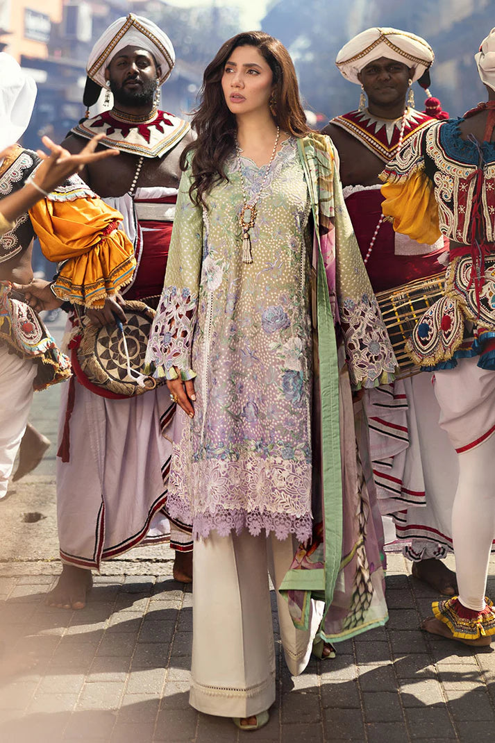 Glittering Grace- Gradiant Mint Manaram Luxury lawn Outfit By- Mushq