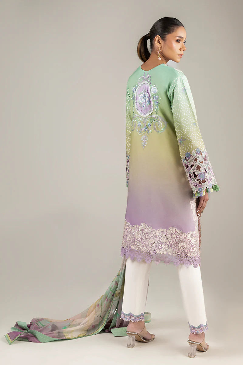 Glittering Grace- Gradiant Mint Manaram Luxury lawn Outfit By- Mushq