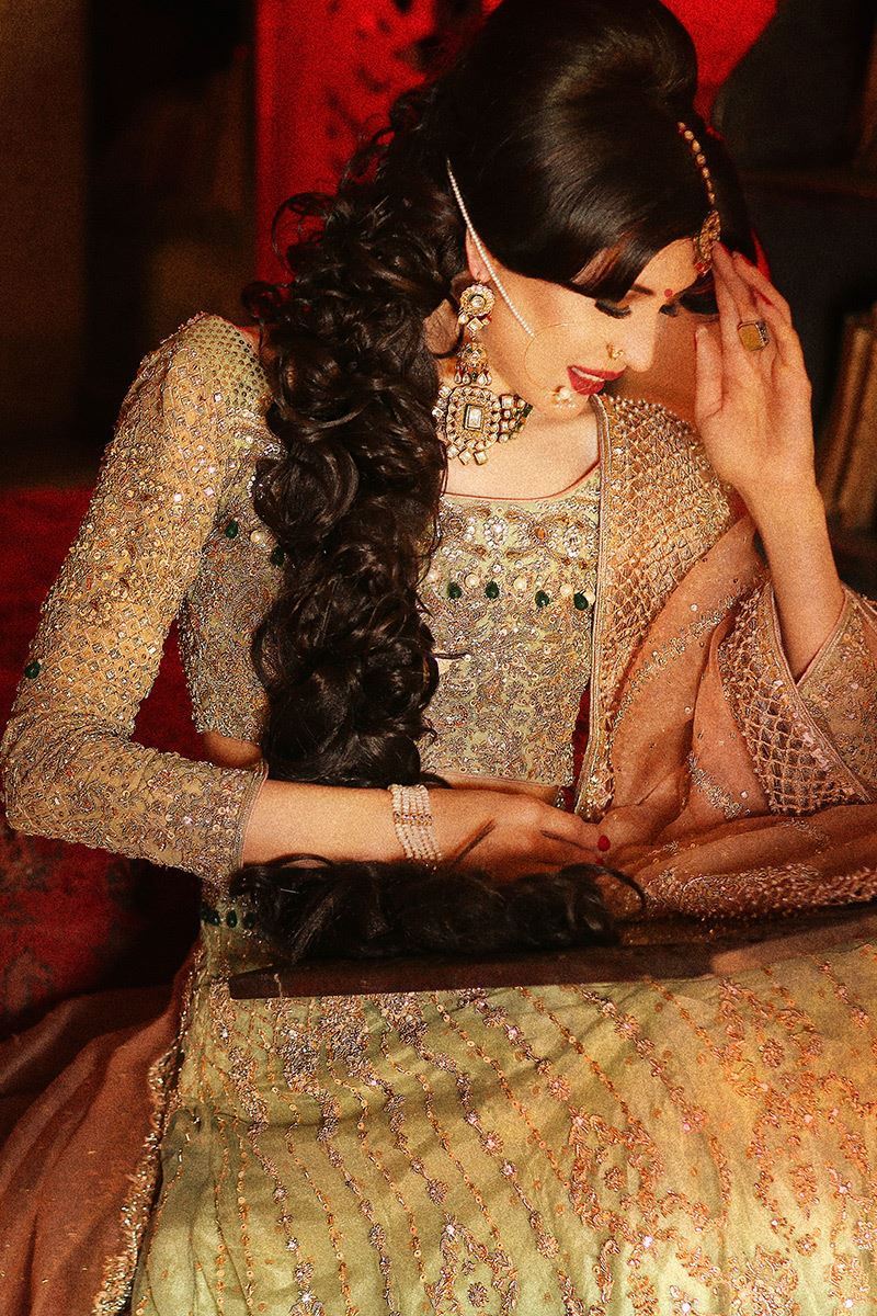 Happy Oculus-Pistachio Green Pakistani Bridal Lehenga