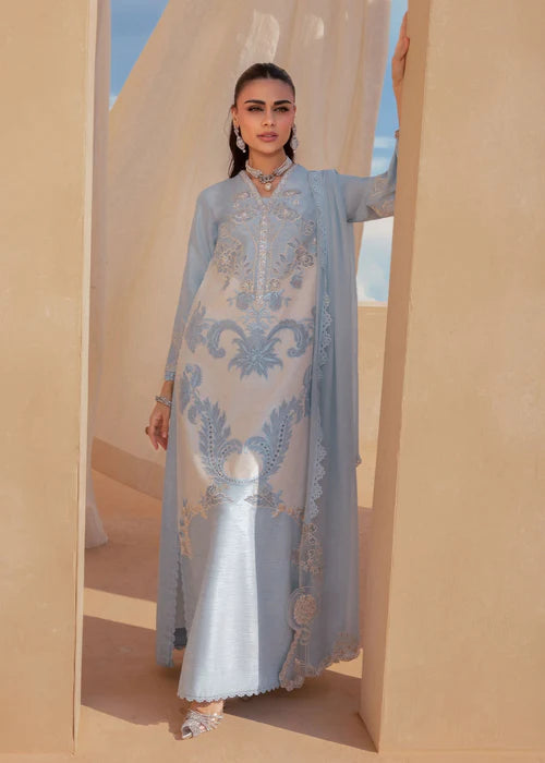 Keshi- Sky Blue Kurta Set for Women By- Saira Shakira