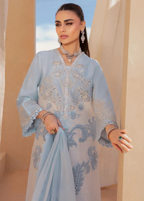 Keshi- Sky Blue Kurta Set for Women By- Saira Shakira