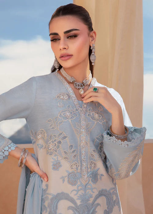 Keshi- Sky Blue Kurta Set for Women By- Saira Shakira