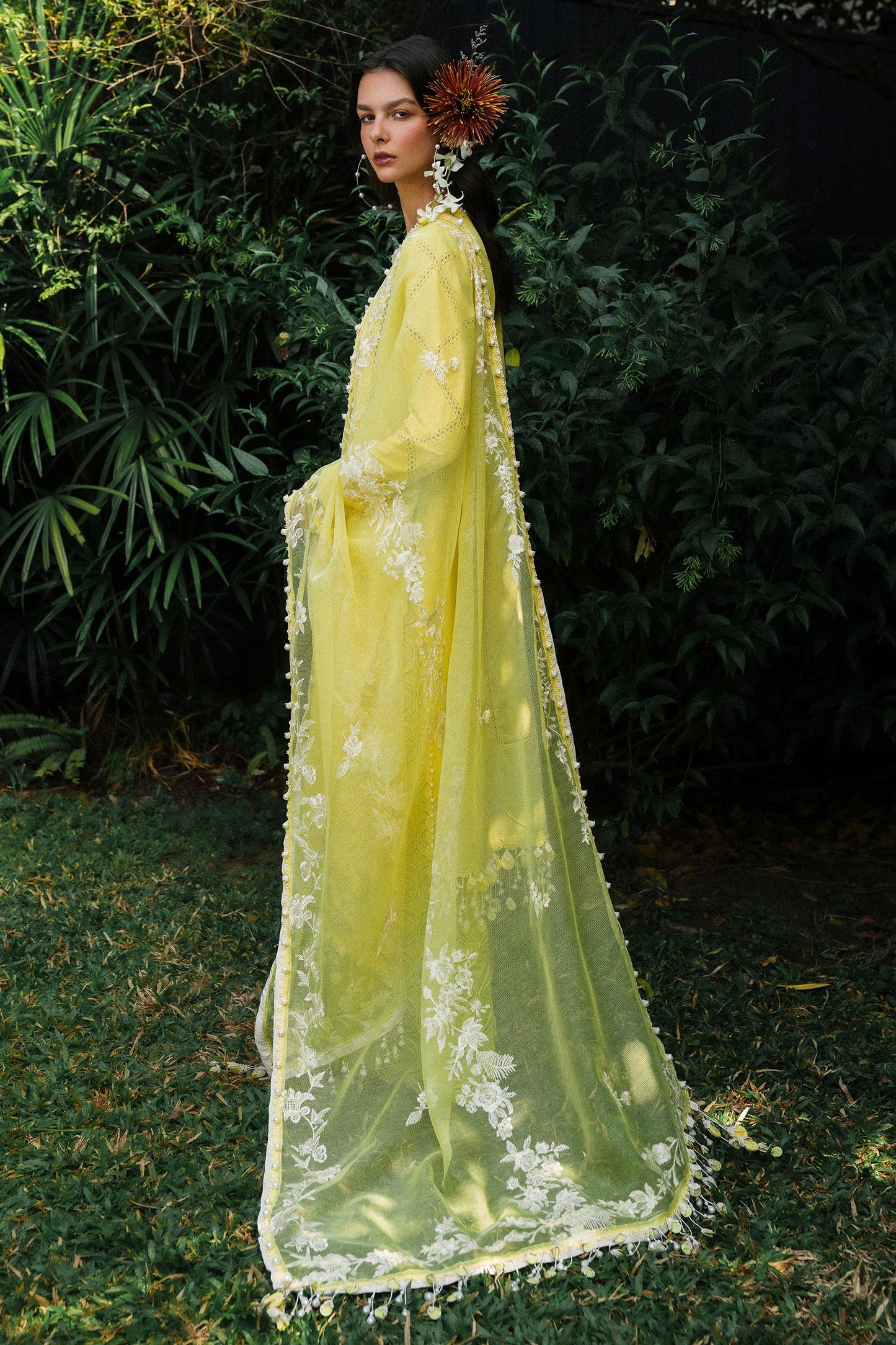 L251-005B-3CT- Yellow Luxury Lawn Outfit By- Sana Safinaz