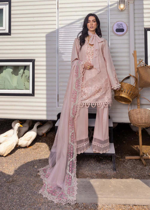 LEYLA-A- Salmon Pink Lawn '25 Ensemble By- Saira Shakira
